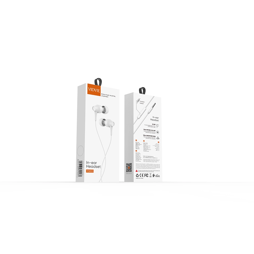 VIDVIE Affordable Wired In Ear Headphone with 3mw Rated Power