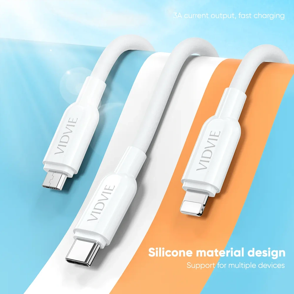 VIDVIE High Output Lightning to USB A Cable 3A