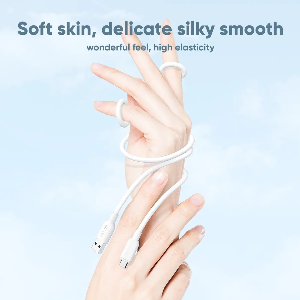 VIDVIE Flexible Lightning to USB A Cable for Fast Charging