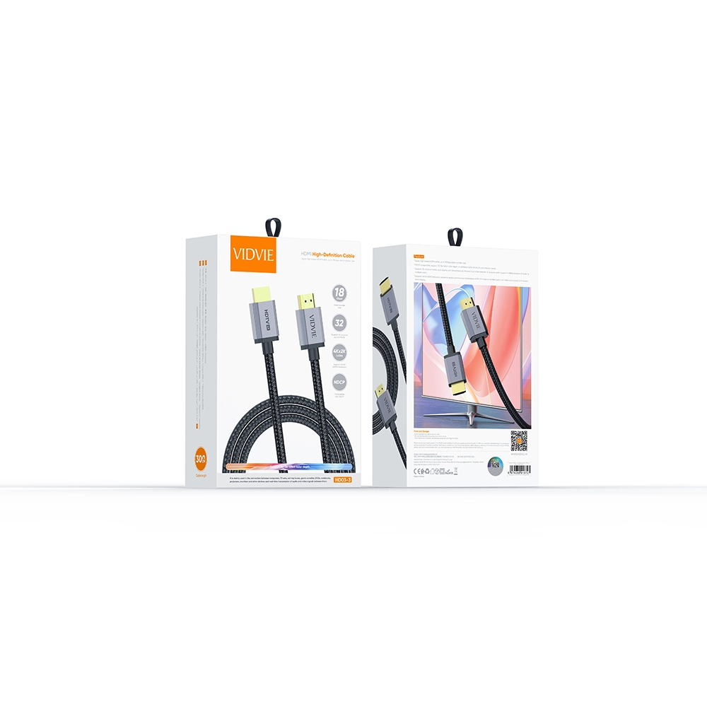 VIDVIE Multi-Channel Audio Ultra High Definition HDMI Cables(3m length)