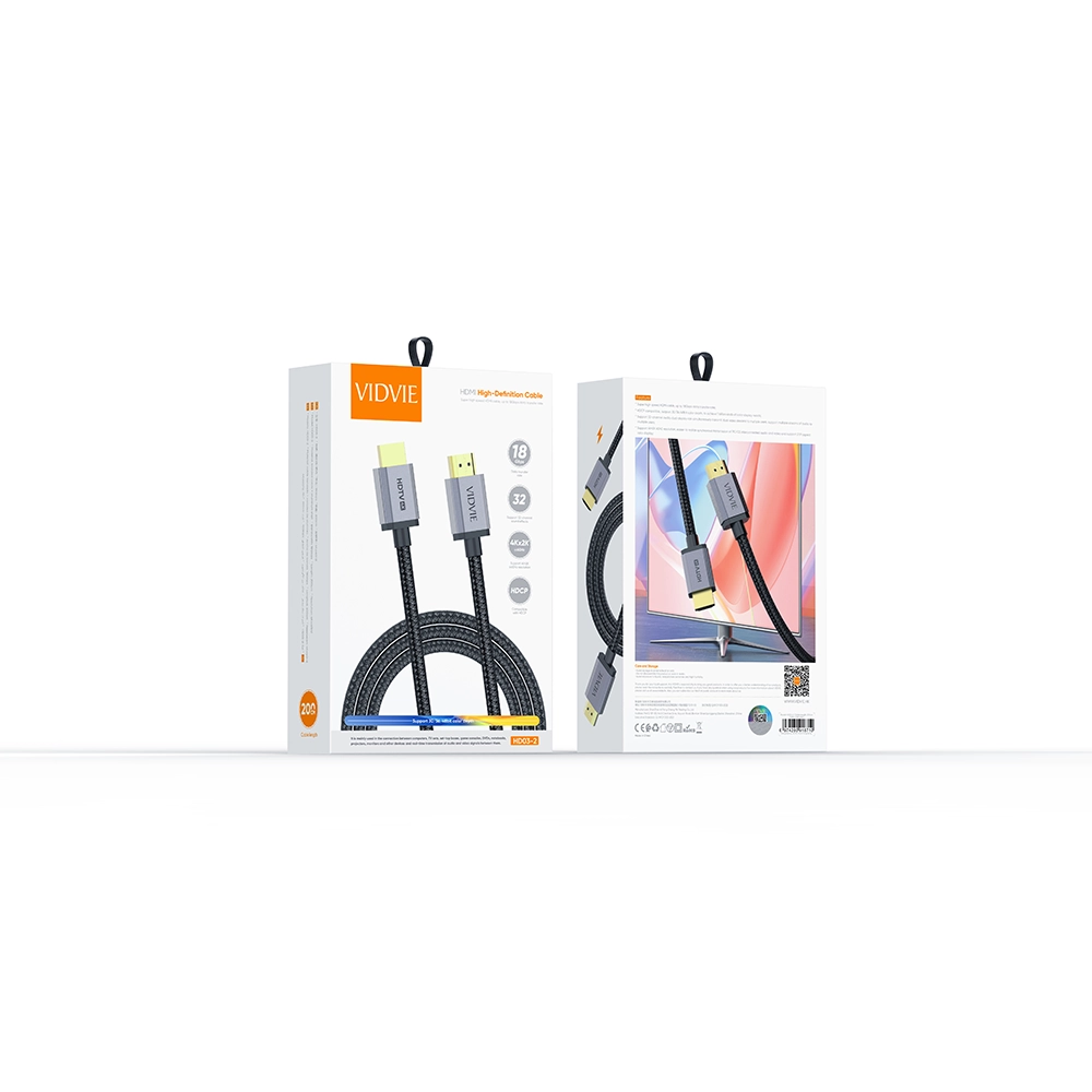 VIDVIE Ultra High Definition HDMI Cables for Dual Display(2m length)