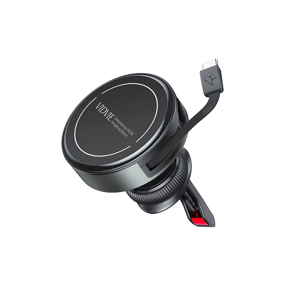 VIDVIE Magnetic 15W Fast Wireless Charging Phone Holder Car Charger