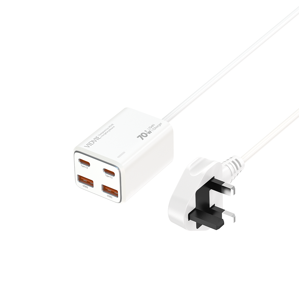 VIDVIE Desktop Charger GaN 70w USB Fast Charging For Home/Office