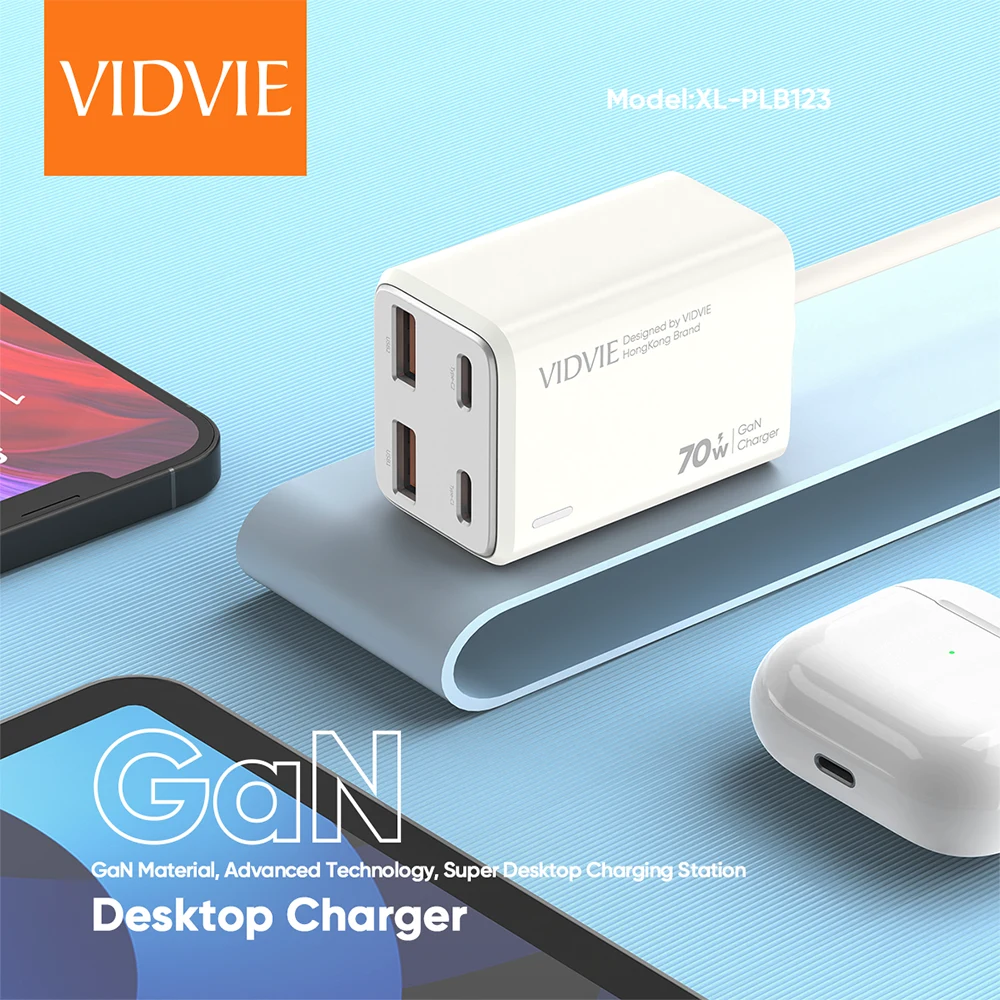 VIDVIE Powerful GaN Desktop Charger with Multiple Ports