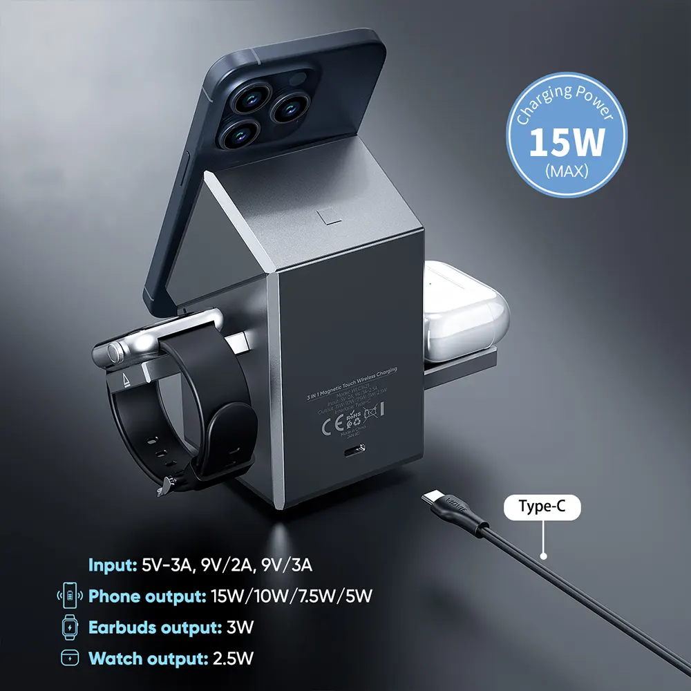 Fast Wireless Charging Stand with Multiple Output Power Levels