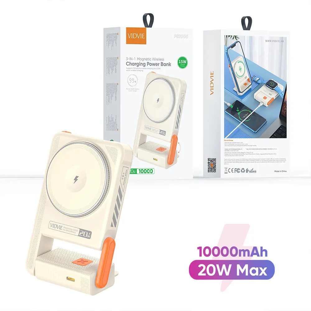 Wireless Power Bank with Sleek and Stylish Design-VIDVIE