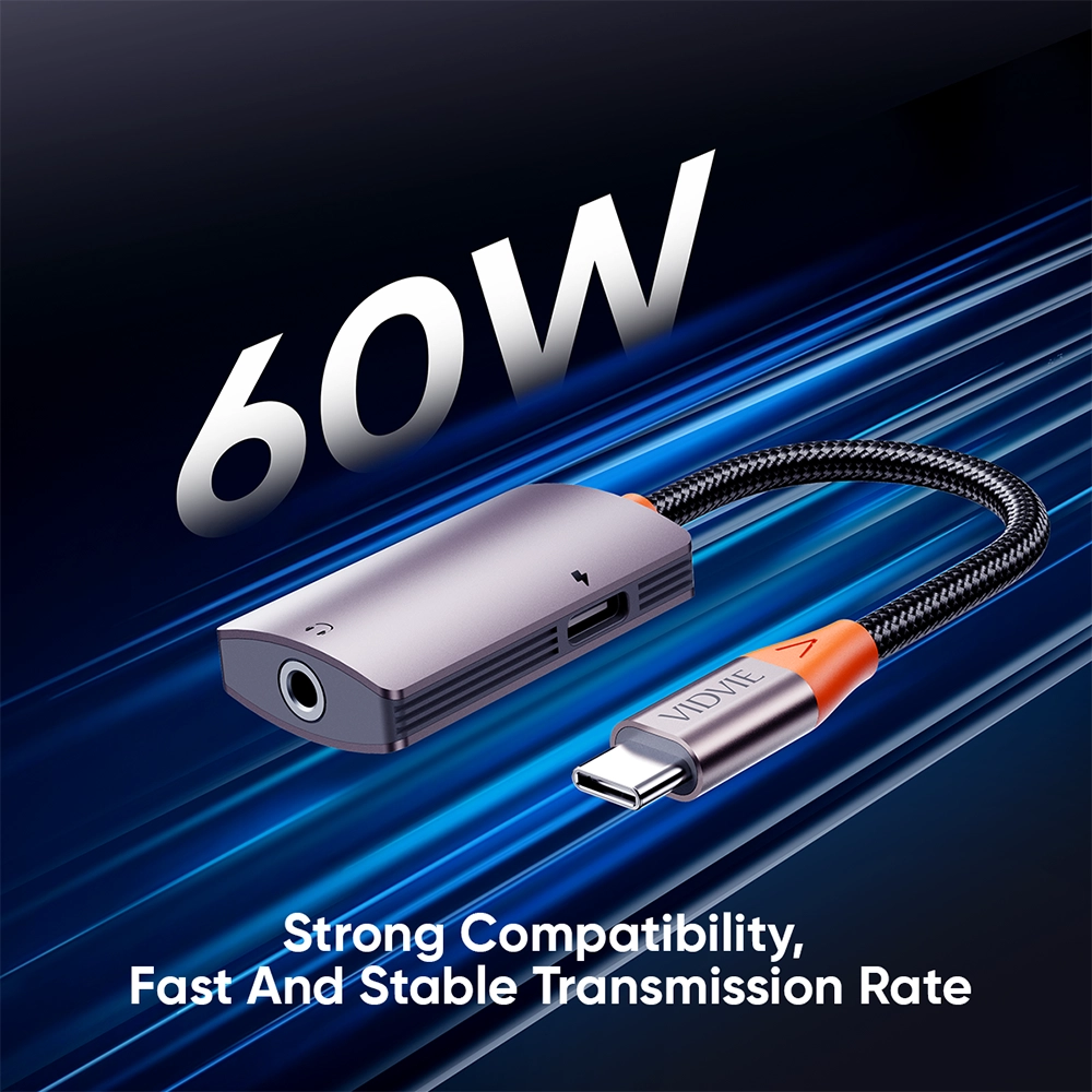 VIDVIE Fast Type-C Audio Adapter with Calling Support