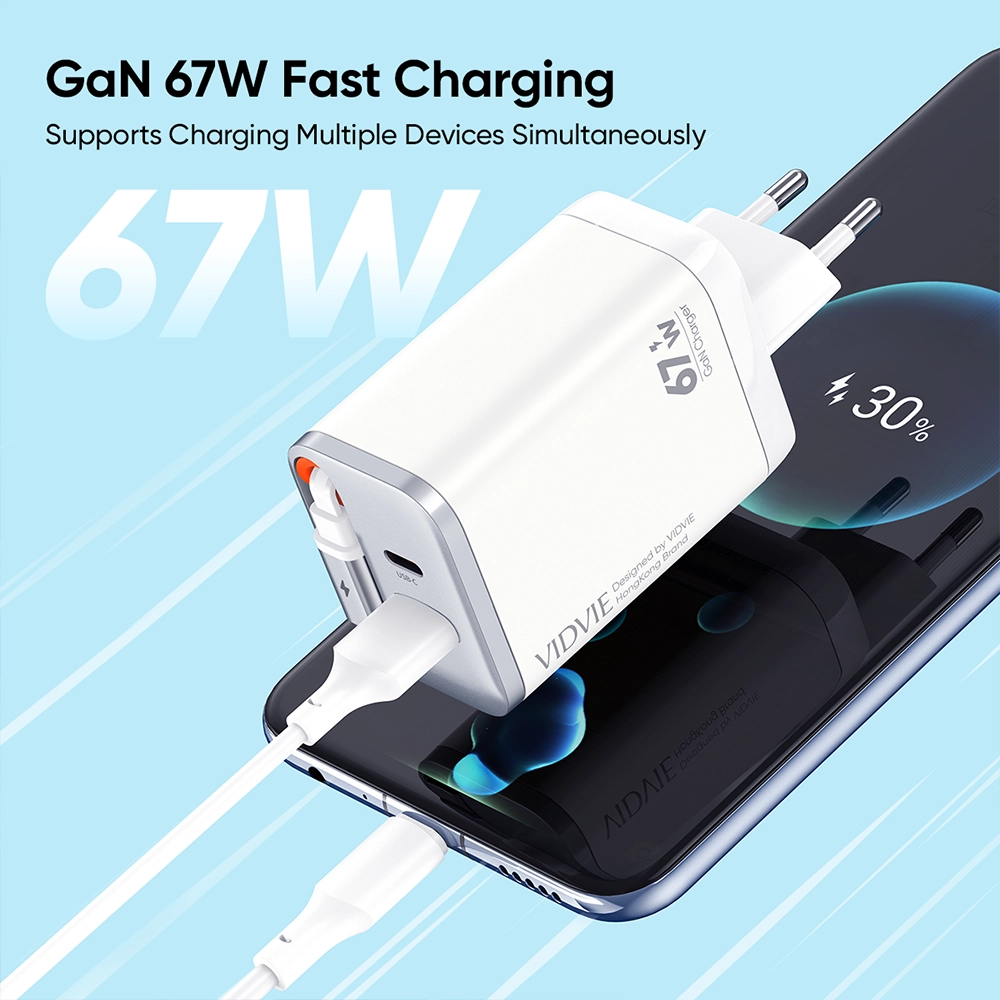 VIDVIE Compact Super Fast Charger with Universal Compatibility EU